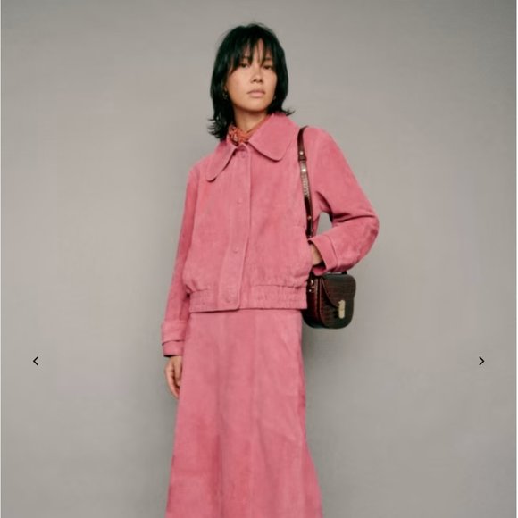 SOLD // Sézane NWT Nelson Jacket in Rosewood Suede Size 40/US 8 - Picture 3 of 7